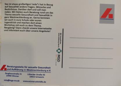 Postkarte Vögeln Rückseitig